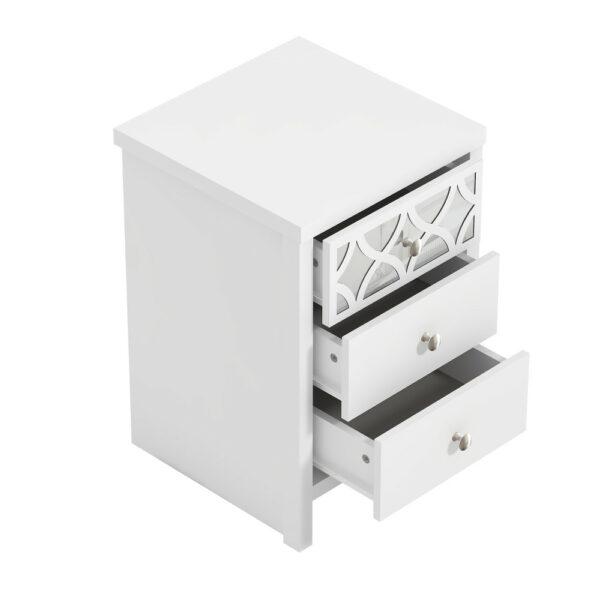 White Orianna 3 Drawer Bedside Table | Assembly Required