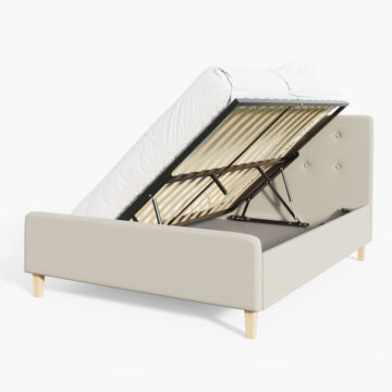 Helsinki Beige 5′ King Size Ottoman Storage Bed