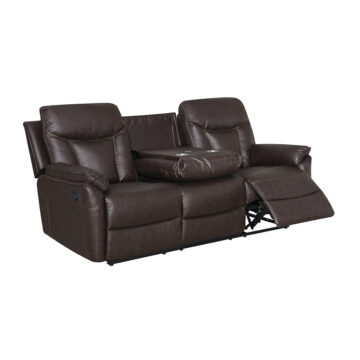 Dermont 3 Seater Sofa (with console)  Dark Brown