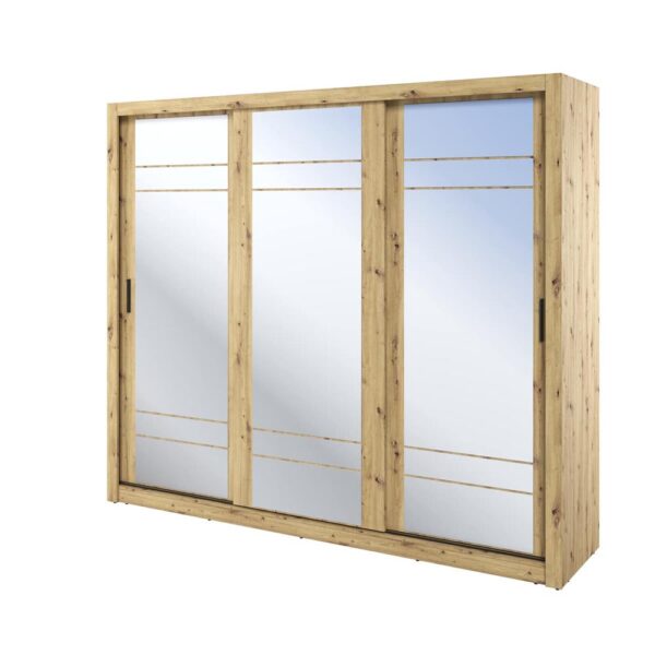 Durango 250cm Sliding Door Wardrobe | Artisan Oak | Assembly Require