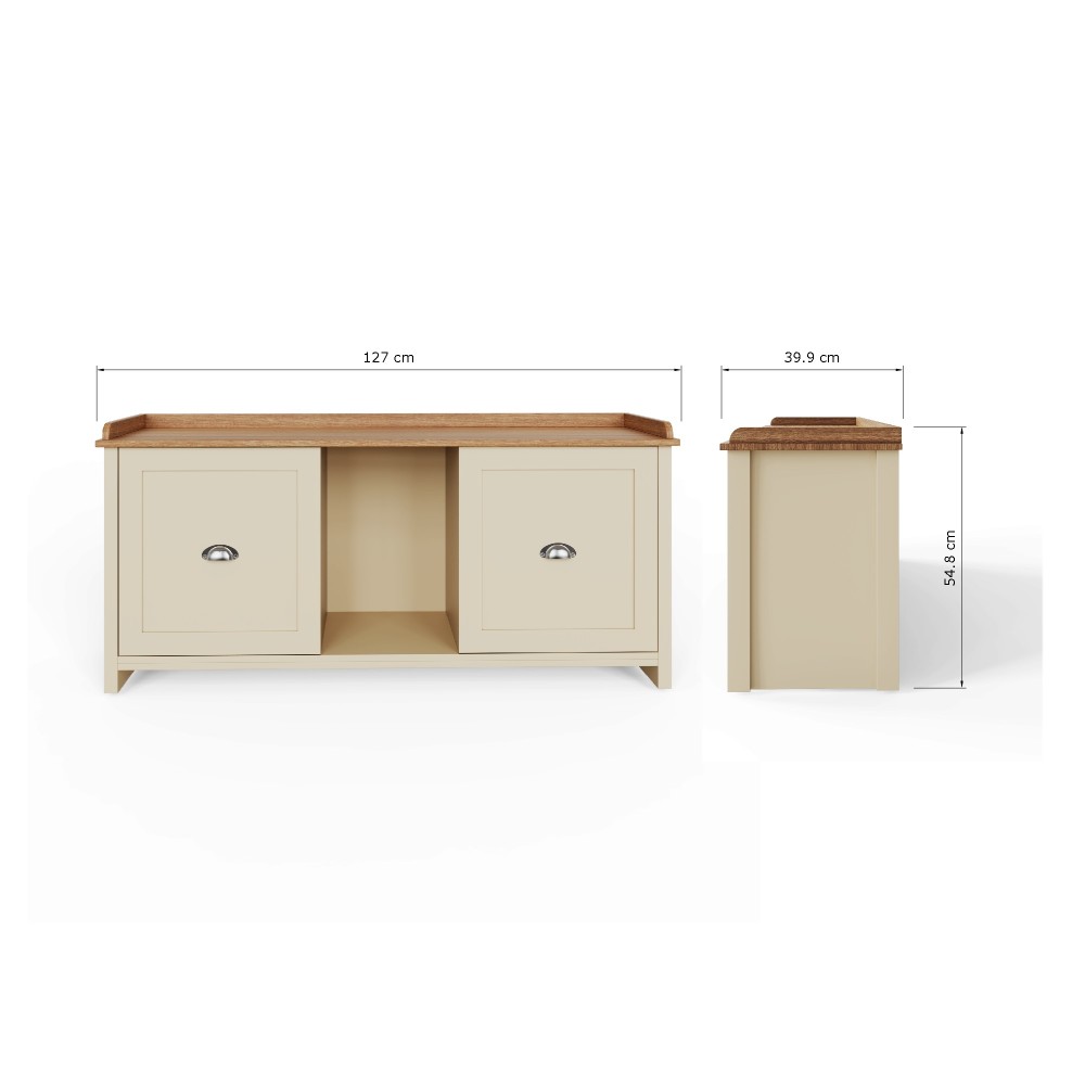 Fife Cream 2 Door Shoe Bench