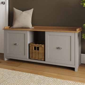 Fife Grey 2 Door Shoe Bench