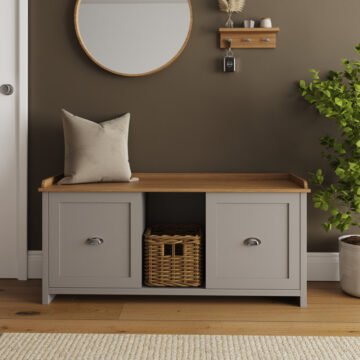 Fife Grey 2 Door Shoe Bench