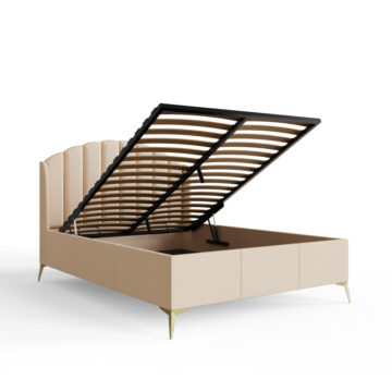 Haikou 4’6 Double End Lift Ottoman Storage Bed | Oak Finish