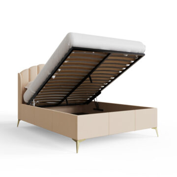 Haikou 4’6 Double End Lift Ottoman Storage Bed | Oak Finish