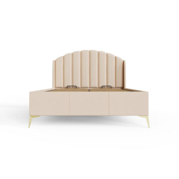 Haikou 4’6 Double End Lift Ottoman Storage Bed | Oak Finish