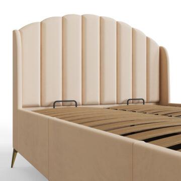 Haikou 4’6 Double End Lift Ottoman Storage Bed | Oak Finish