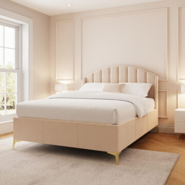 Haikou 5' King Size End Lift Ottoman Storage Bed | Oak Finish