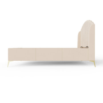 Haikou 5′ King Size End Lift Ottoman Storage Bed | Oak Finish