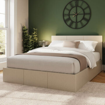 Marikina Cream 4'6 Side Lift Double Ottoman Bed