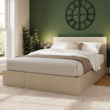 Marikina Cream 5' Side Lift King Size Ottoman Bed