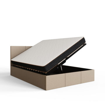 Marikina Cream 5′ Side Lift King Size Ottoman Bed