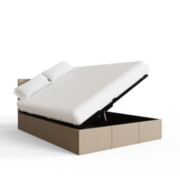 Marikina Cream 5′ Side Lift King Size Ottoman Bed