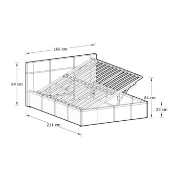 Marikina Cream 5′ Side Lift King Size Ottoman Bed
