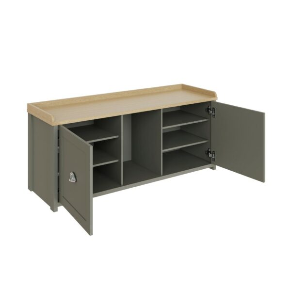 Fife Grey 2 Door Shoe Bench | Assembly Required