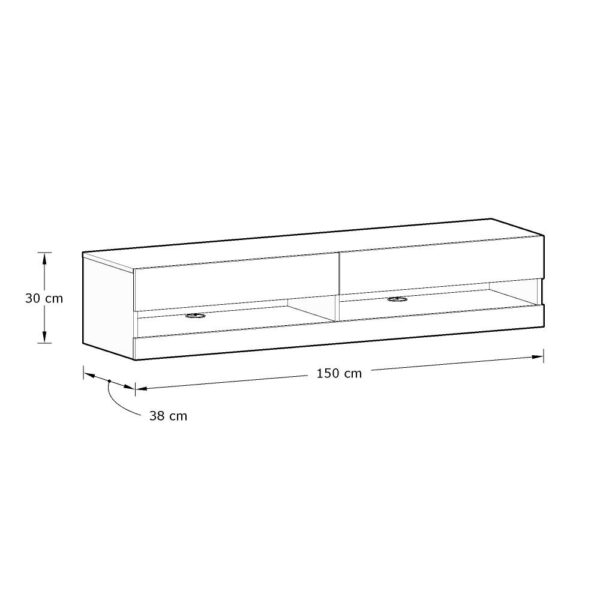 Garcia 150cm Wall TV Unit with LED | Assembly Required Grey