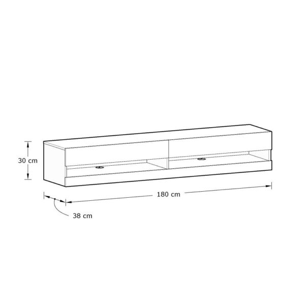 Garcia 180cm Wall TV Unit with LED | Assembly Required