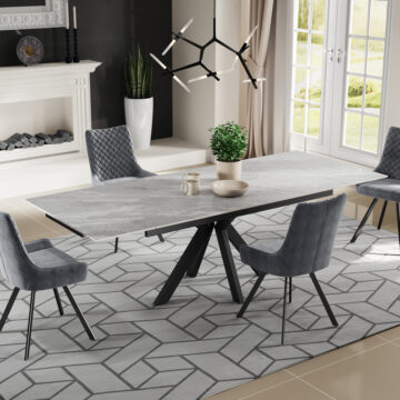 Dayton Marco Ceramic Argento Grey - Extending Dining Table | Matt Finish