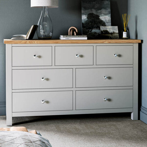 Hartside Grey 3 Over 4 Chest of Drawers | Fully Assembled