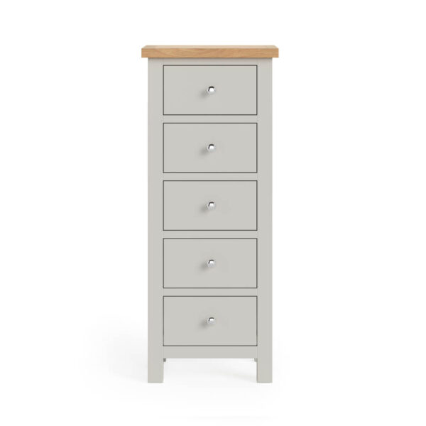 Hartside Grey 5 Drawer Tallboy | Fully Assembled | Clearance