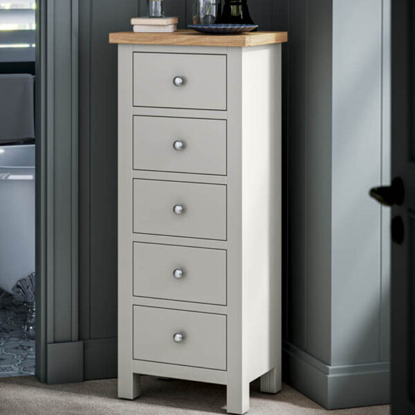 Hartside Grey 5 Drawer Tallboy | Fully Assembled | Clearance