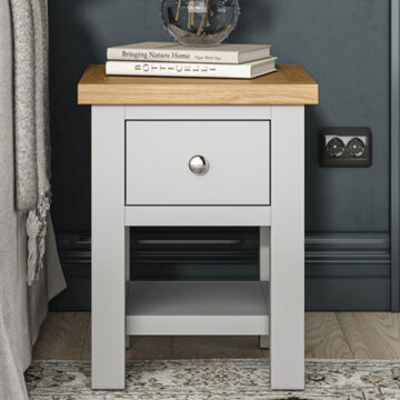 Hartside Grey Lamp Table | Bedside Table | Assembled