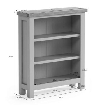 Hartside Grey Low Bookcase