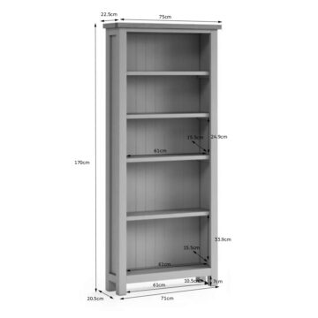 Hartside Grey Large Bookcase