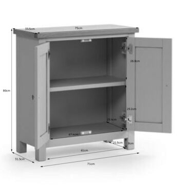 Hartside Grey 2 Door Small Cabinet | Assembled