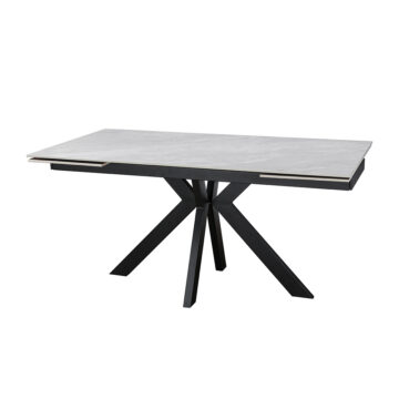 Dayton Marco Ceramic Pearla Grey 160 – 200 – 240cm Extending Dining Table | Gloss Finish