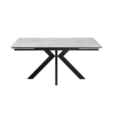 Dayton Marco Ceramic Pearla Grey 160 – 200 – 240cm Extending Dining Table | Gloss Finish
