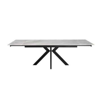 Dayton Marco Ceramic Pearla Grey 160 – 200 – 240cm Extending Dining Table | Gloss Finish