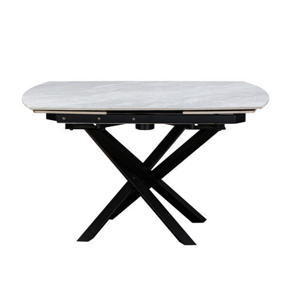 Dayton Enzo Ceramic Pearla Grey Extending Dining Table | Gloss Finish | Assembly Required