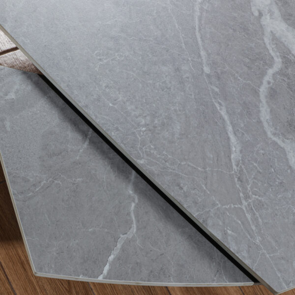 Dayton Enzo Ceramic Argento Grey - Extending Dining Table | Matt Finish | Assembly Required