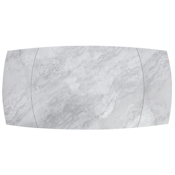 Dayton Enzo Ceramic Pearla Grey Extending Dining Table | Gloss Finish | Assembly Required