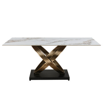 Dayton Mattia Ceramic Pierre Dawn – Fixed Dining Table | Gloss Finish