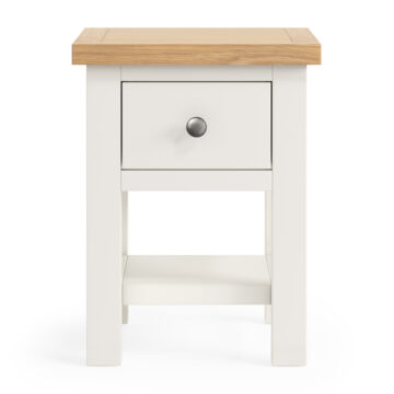 Bowness White 1 Drawer Bedside Lamp Table | Assembled