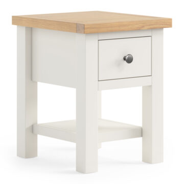 Bowness White 1 Drawer Bedside Lamp Table | Assembled