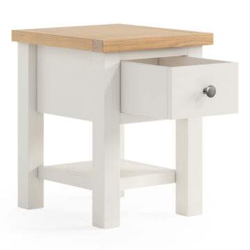 Bowness White 1 Drawer Bedside Lamp Table | Assembled