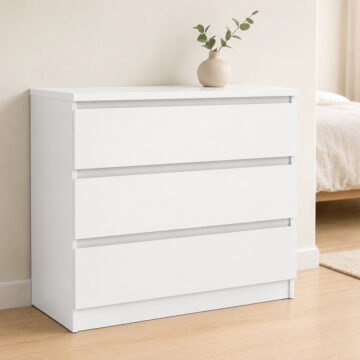Moderno Chest of 3 Drawers in White