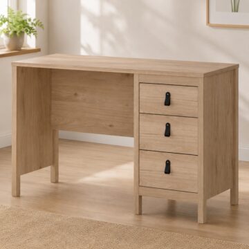 Seville 3 Drawer Desk | Jackson Hickory Oak