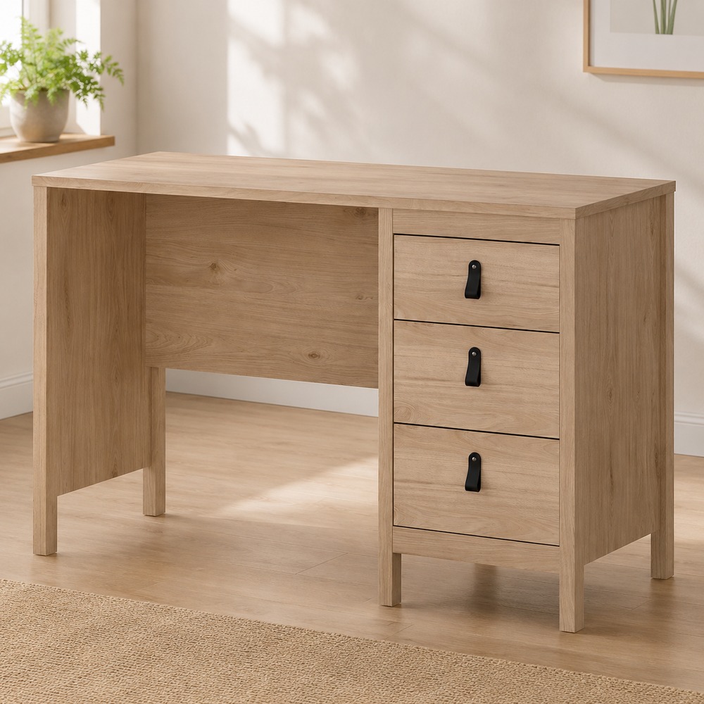 Seville 3 Drawer Desk | Jackson Hickory Oak