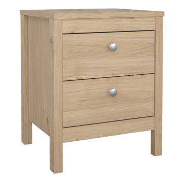 Ronda 2 Drawer Bedside Table | Oak Finish