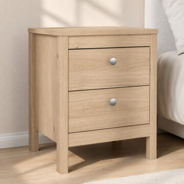Ronda 2 Drawer Bedside Table | Oak Finish
