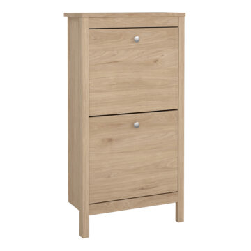 Ronda Shoe Cabinet 2 Flap Doors in Jackson Hickory Oak