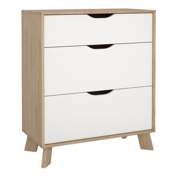 Elden White 3 Drawer Chest | Jackson Hickory Oak