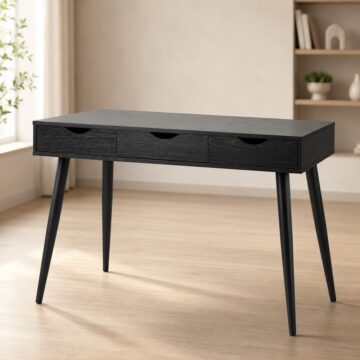 Neptun Black 3 Drawer Office Desk
