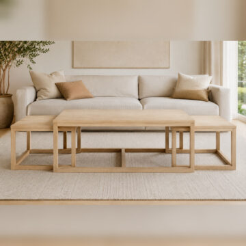 Cornus Coffee Table in Oak Set of 3