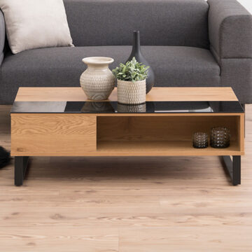 Azalea Coffee Table in Black & Oak