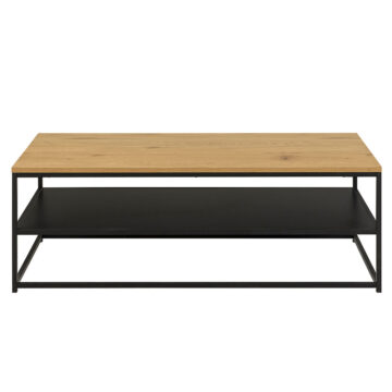 Gila Coffee Table with Open Shelf in Oak & Black